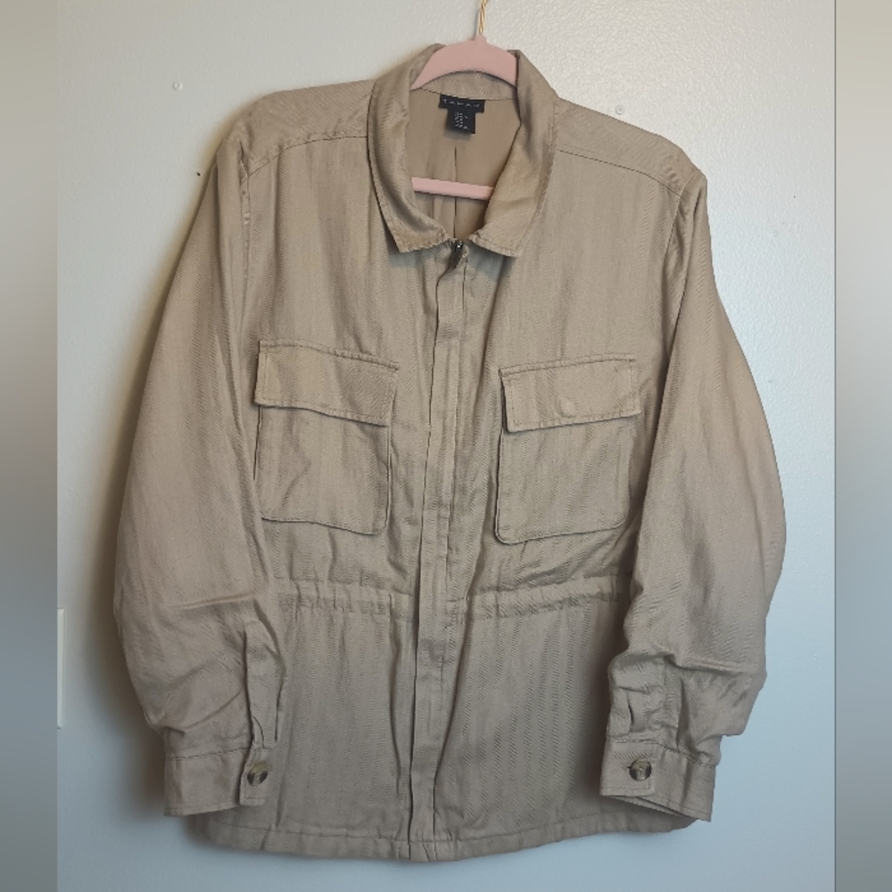 Tahari Linen Blend Tan Blazer Size XL
